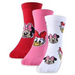 Cute Walk by Babyhug Disney Ankle Length Anti-Bacterial Minnie Mouse Graphics Socks Pack of 3 - Multicolour-picture-33