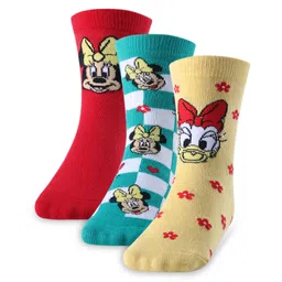 Cute Walk by Babyhug Disney   Cotton Blend Knit  Anti-Bacterial Ankle Length Socks Minnie Mouse Family Graphics Pack of 3 - Multicolour-picture-10
