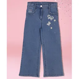 Cutecumber Denim Butterfly Embroidered Jeans - Blue-picture-18