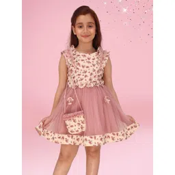 CUTECUMBER Floral Print Applique Jacquard Fit & Flare Dress-picture-24