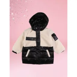 Cutecumber Girls Black Fleece Color Block Jacket-picture-22