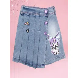 Cutecumber Girls Blue Denim Regular Fit Skirts-picture-26