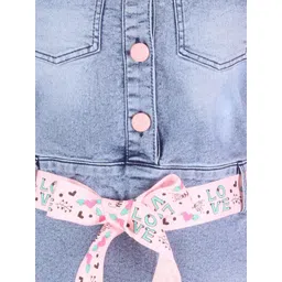 CUTECUMBER Girls Blue Denim Sheath Dress image 2