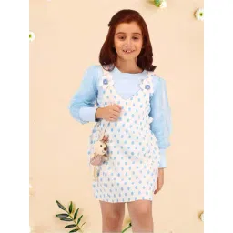 Cutecumber Girls Blue Embellished Full Sleeves Party Dresses-picture-10