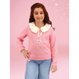 CUTECUMBER Girls Embellished Applique Casual Top-picture-13
