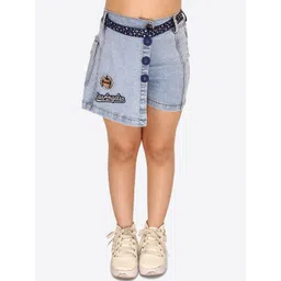 CUTECUMBER Girls Embellished Denim Skorts-picture-39