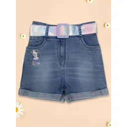 CUTECUMBER Girls Embellished Denim Technology Shorts-picture-34