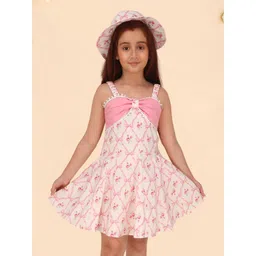 CUTECUMBER Girls Floral Printed Applique Fit & Flare Dress-picture-54
