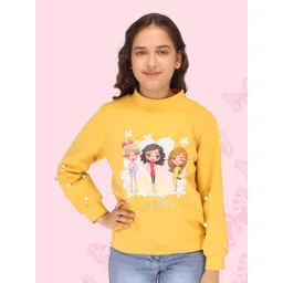 CUTECUMBER Girls Graphic Printed High Neck Sweatshirt-picture-33