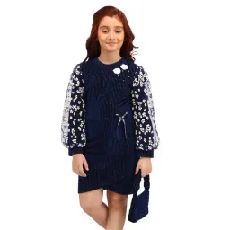Cutecumber Girls Navy Embellished Dress-picture-40