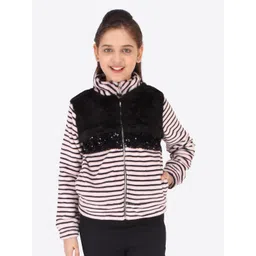 CUTECUMBER Girls Pink Striped Sweatshirt-picture-33