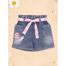 CUTECUMBER Girls Printed Denim Shorts-picture-41