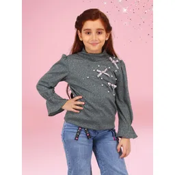 CUTECUMBER Girls Round Neck Bell Sleeves Top-picture-25