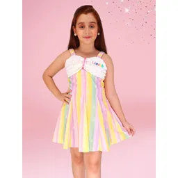 CUTECUMBER Girls Striped Applique Fit & Flare Dress-picture-27
