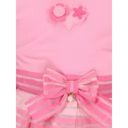 CUTECUMBER Girls Striped Long Sleeves Net Fit & Flare Dress image 3