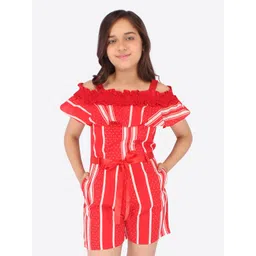 CUTECUMBER Girls Striped Waist Tie-Ups Jumpsuit-picture-17