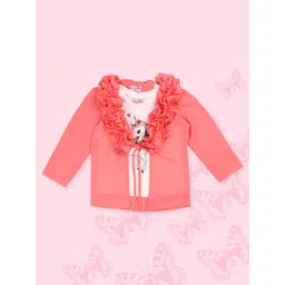 CUTECUMBER Girls Tie-Up Neck Long Sleeves Ruffled Georgette Regular Top With Inner-picture-37