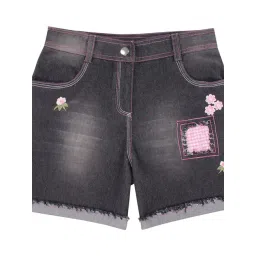 Cutecumber Kids Black Embroidered Shorts-picture-31