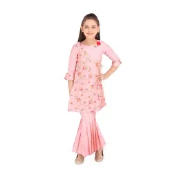 Cutecumber Kids Embroidery Pink Kurta with Pants-picture-30