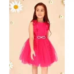 Cutecumber Kids Fuchsia Pink Applique Dress-picture-42