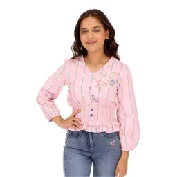 Cutecumber Kids Peach Cotton Printed Top-picture-23