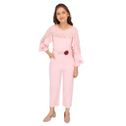Cutecumber Kids Peach Embellished Jumpsuit-picture-15