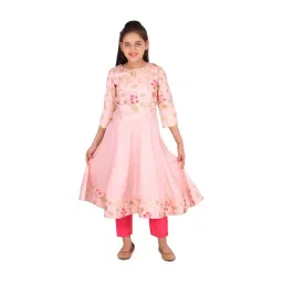 Cutecumber Kids Peach Embellished Kurta & Pants-picture-19