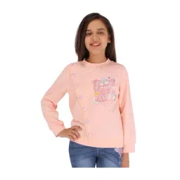 Cutecumber Kids Peach Printed Full Sleeves Top-picture-27