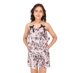 Cutecumber Kids Peach Printed Playsuit-picture-18
