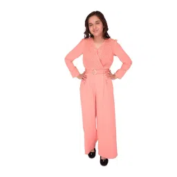 Cutecumber Kids Peach Solid Jumpsuit-picture-13