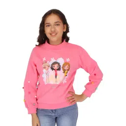 Cutecumber Kids Pink Printed Full Sleeves Sweatshirt-picture-36