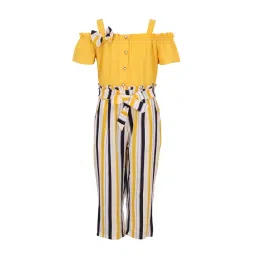 Cutecumber Kids Yellow & Black Striped Jumpsuit-picture-31