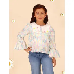 CUTECUMBER Polka Dot Print Applique Top-picture-27