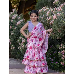 Cutiediva Floral Schiffli Pure Georgette Ready to Wear Saree-picture-44