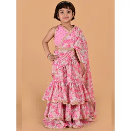 Cutiediva Floral Schiffli Pure Georgette Ready to Wear Saree-picture-35