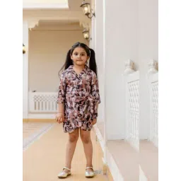 Cutiediva Girls Brown Camouflage Playsuit-picture-34