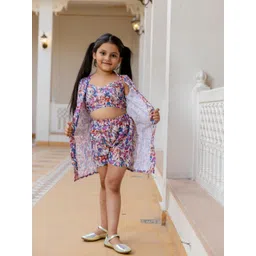 Cutiediva Girls Printed Shoulder Straps Top With Trouser & Shrug-picture-51