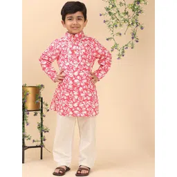 Cutiekins Boys Floral Printed Kurta with Pyjama-picture-36
