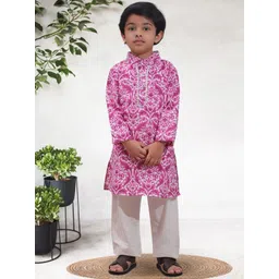 Cutiekins Boys Floral Printed Kurta with Pyjama-picture-14