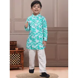 Cutiekins Boys Floral Printed Kurta with Pyjama-picture-57