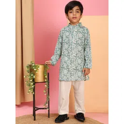 Cutiekins Boys Floral Printed Regular Kurta with Pyjamas-picture-41