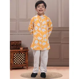 Cutiekins Boys Floral Printed Regular Kurta with Pyjamas-picture-38