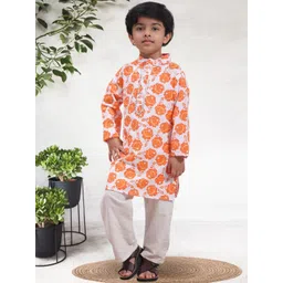 Cutiekins Boys Floral Printed Regular Kurta with Pyjamas-picture-38