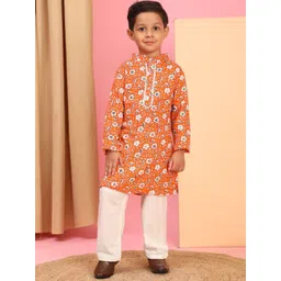 Cutiekins Boys Floral Printed Regular Straight Kurta with Pyjamas-picture-22