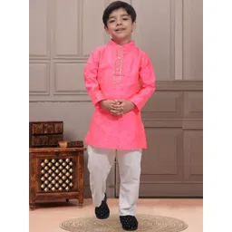 Cutiekins Boys Mandarin Collar Straight Kurta With Pyjamas-picture-28