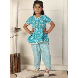 Cutiekins Girls Floral Printed A-Line Kurta with Dhoti Pant-picture-14