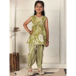 Cutiekins Girls Floral Printed A-Line Kurta with Dhoti Pant-picture-12