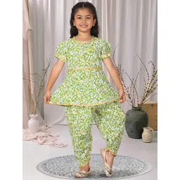Cutiekins Girls Floral Printed A-Line Kurta with Dhoti Pants-picture-25