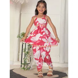 Cutiekins Girls Floral Printed A-Line Kurta with Dhoti Pants-picture-30