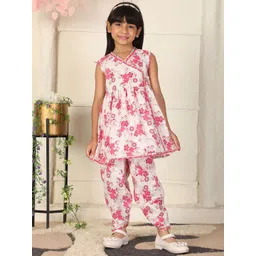 Cutiekins Girls Floral Printed Regular Gotta Patti Kurta with Dhoti Pants-picture-33